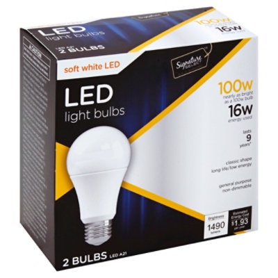 Signature SELECT Light Bulb LED Soft White 16W A21 - 2 Count - Image 1