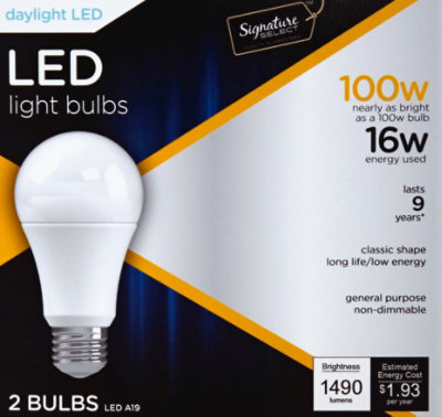 Signature SELECT Light Bulb LED Daylight 16W A19 - 2 Count - Image 2