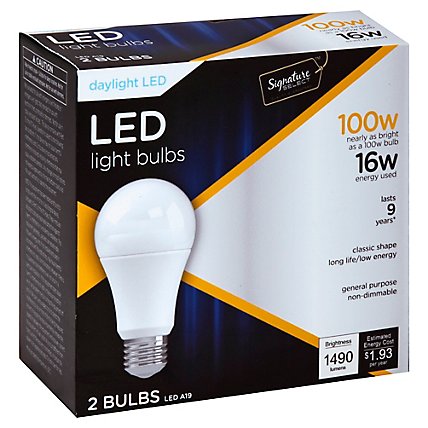 Signature SELECT Light Bulb LED Daylight 16W A19 - 2 Count - Image 1