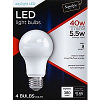 Signature SELECT Light Bulb LED Daylight 5.5W A19 380 Lumens - 4 Count - Image 2
