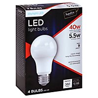 Signature SELECT Light Bulb LED Daylight 5.5W A19 380 Lumens - 4 Count - Image 1