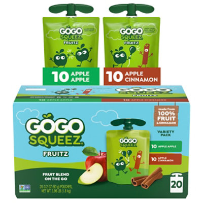 GoGo squeeZ Applesauce Variety Pack Apple Cinnamon - 20-3.2 Oz - Image 2