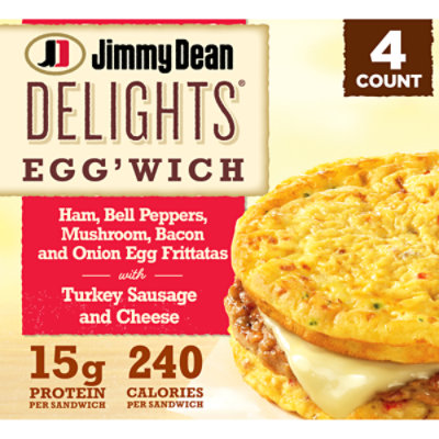 Jimmy Dean Delights Ham Peppers Mushroom Eggwich 4 Count - Image 1