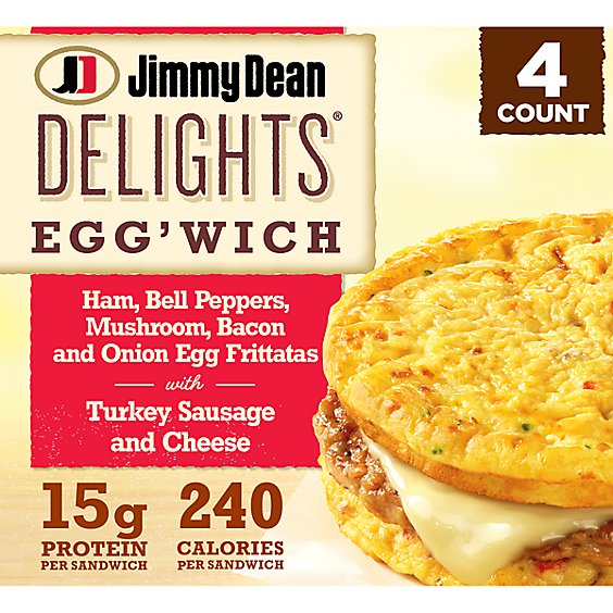 Jimmy Dean Delights Ham Peppers Mushroom Eggwich 4 Count