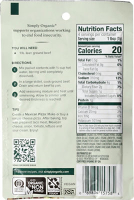 Simply Organic Seasoning Mix Taco Mild Pouch - 1 Oz - Image 5