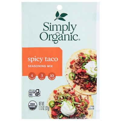 Simply Organic Seasoning Mix Taco Spicy Pouch - 1.13 Oz - Image 3