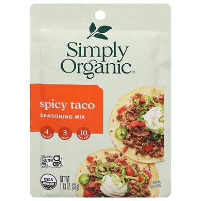 Simply Organic Seasoning Mix Taco Spicy Pouch - 1.13 Oz - Image 1