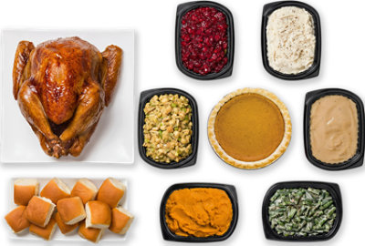 Southern Style Turkey Holiday Dinner with Sides, Rolls, Pie Ready to Heat- Each - Image 1