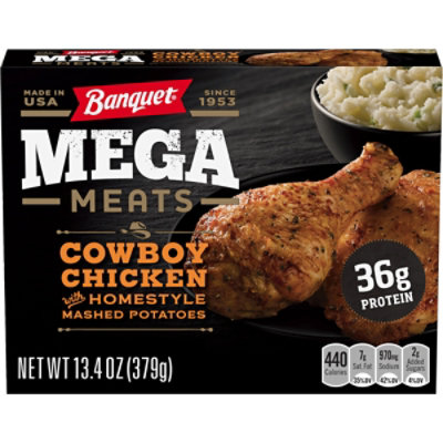 Banquet Mega Meats Cowboy Chicken With Homestyle Mashed Potatoes - 13.4 Oz