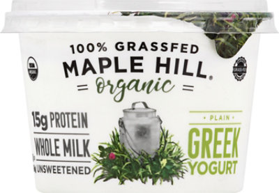 Maple Hill Creamery Yogurt Greek Whole Milk Plain Cup - 16 Oz - Image 2