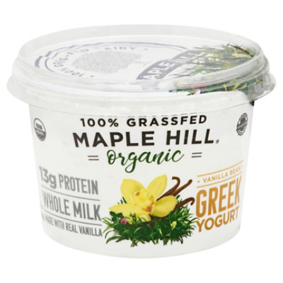Maple Hill Creamery Yogurt Greek Whole Milk Vanilla Bean Cup - 16 Oz