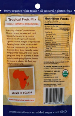 Mavuno Harvest Dried Fruit Tropical Mix Organic All Natural Mango Pineapple Banana Pouch - 2 Oz - Image 3