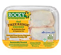 ROCKY Chicken Thighs Bone In Air Chill Non Gmo - 1.50 LB