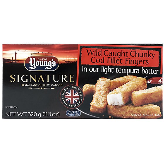 Youngs Signature Tempura Battered Chunky Cod Fingers - 11.29 Oz
