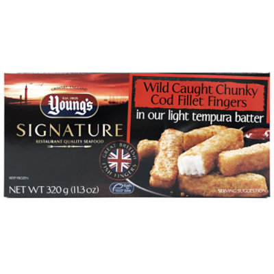 Youngs Signature Tempura Battered Chunky Cod Fingers - 11.29 Oz
