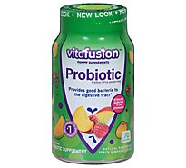 Vitafusion Dietary Supplement Gummy Probiotic Natural Raspberry Peach Mango Jar - 70 Count
