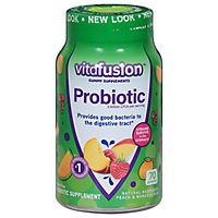Vitafusion Dietary Supplement Gummy Probiotic Natural Raspberry Peach Mango Jar - 70 Count - Image 1