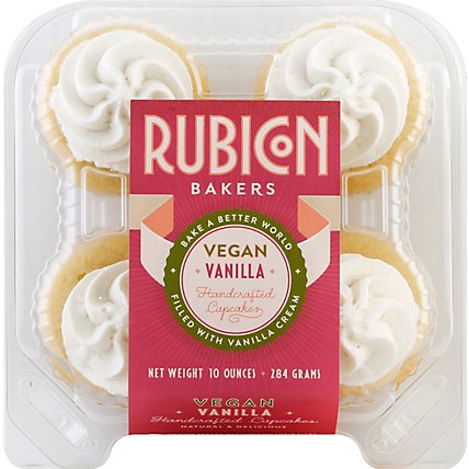 Rubicon Bakers Vegan Vanilla Cupcake 4 Pack  - Each - Image 2