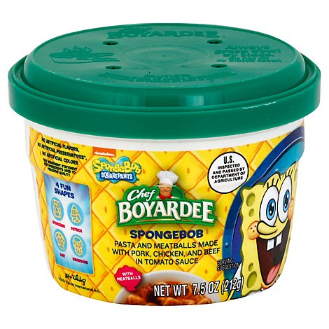 Chef Boyardee Pasta In Tomato Sauce With Meatballs Spongebob Squarepants Cup - 7.5 Oz