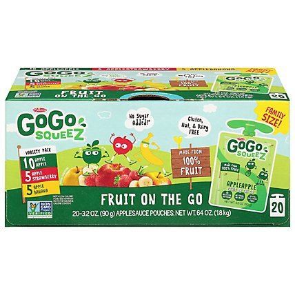 GoGo squeeZ Applesauce, Variety Apple Banana Strawberry - 20 - 3.2 Oz - Image 3