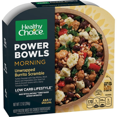 Healthy Choice Power Bowls Unwrapped Burrito Scramble Frozen Breakfast Meal - 7.2 Oz - Image 2