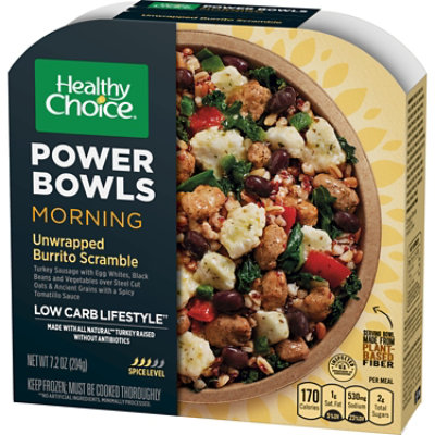 Healthy Choice Power Bowls Unwrapped Burrito Scramble Frozen Breakfast Meal - 7.2 Oz - Image 3