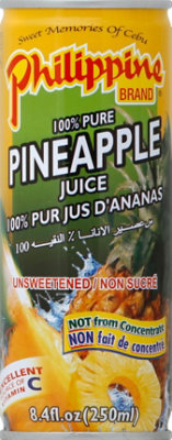Philippine Brand Juice Drink Pineapple 100% Pure Unsweetened Can - 8.4 Fl. Oz. - Image 2