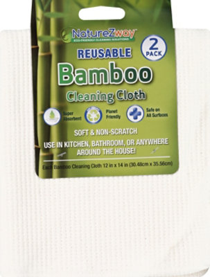 NatureZway Cleaning Cloth Bamboo Reusable Pack - 2 Count - Image 2