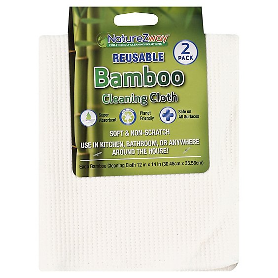 NatureZway Cleaning Cloth Bamboo Reusable Pack - 2 Count