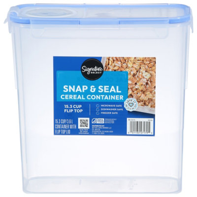 Signature Select Container Cereal Flip Top Airtight Microwave Safe