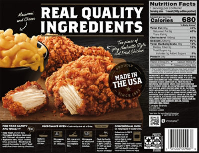 Banquet Mega Meats Nashville Hot Fried Chicken With Mac N Cheese Frozen Meal - 14.6 Oz - Image 4