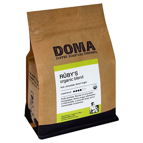 Doma Coffee Roasting Company Rubys Organic Blend Coffee - 12 Oz