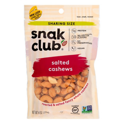 Snak Club Sv Salted Cashews - 4 Oz - Image 1