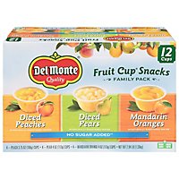 Del Monte Fruit Cup Snacks Diced Peaches Diced Pears Mandarin Oranges Family Pack - 12 Count - Image 3