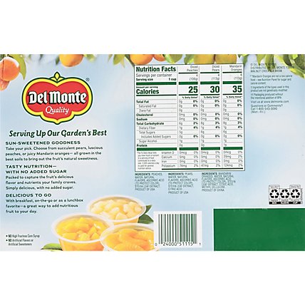 Del Monte Fruit Cup Snacks Diced Peaches Diced Pears Mandarin Oranges Family Pack - 12 Count - Image 6