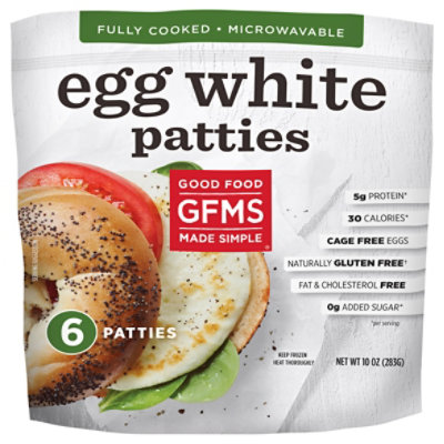 Good Food Made Simple Egg White Patties Cage Free 4 Inch Pouch 5 Count - 10 Oz - Image 3