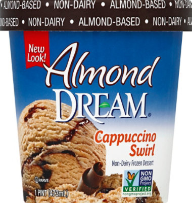Almond Dream Frozen Dessert Non Dairy Cappuccino Swirl Tub - 1 Pint - Image 2