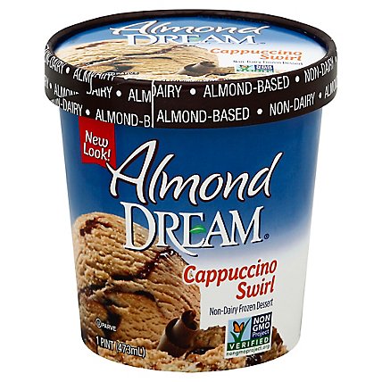 Almond Dream Frozen Dessert Non Dairy Cappuccino Swirl Tub - 1 Pint - Image 1