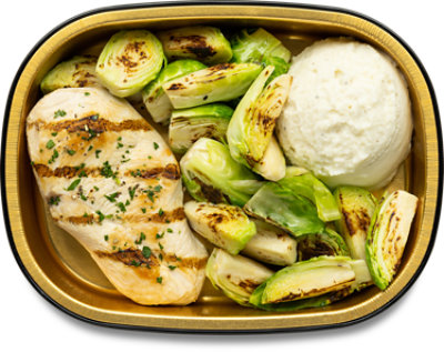 Ready Meals Chicken With Mashed Potatoes & Brussel Sprouts - Ea - Image 1