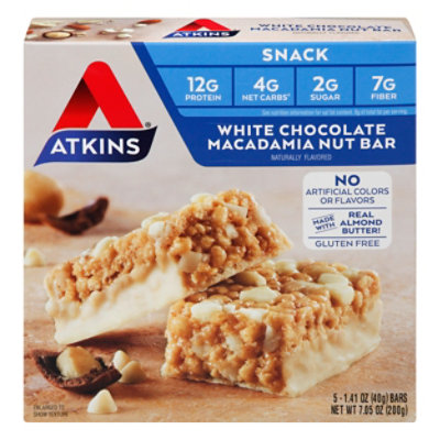 Atkins Snack Bar White Chocolate Macadamia Nut Box - 5-1.41 Oz - Image 3