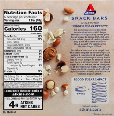 Atkins Snack Bar White Chocolate Macadamia Nut Box - 5-1.41 Oz - Image 6