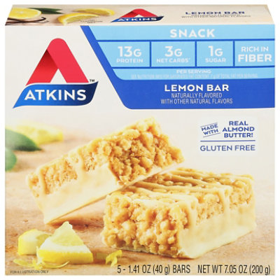 Atkins Snack Bar Lemon Box - 5-1.41 Oz - Image 2