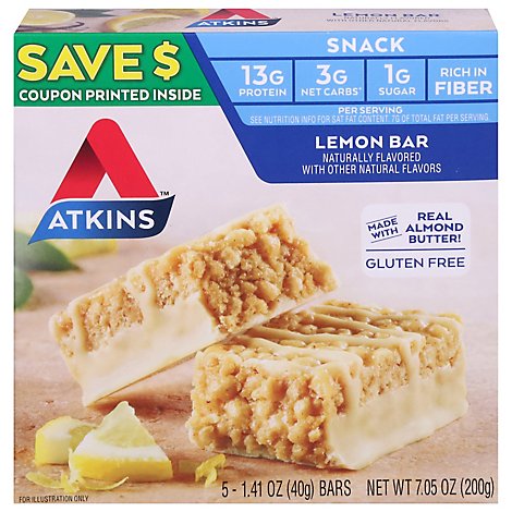 Atkins Snack Bar Lemon Box - 5-1.41 Oz