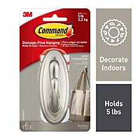 3M Command Decorative Hooks Traditional Metallic Coated Holds 2 kg Blister Pack - Each - Image 1