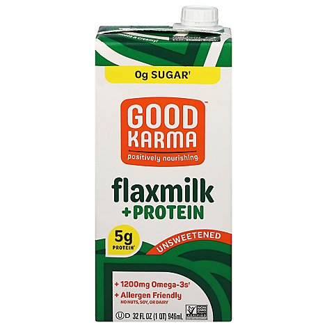 Good Karma Flaxmilk Omega 3 + Protein Unsweetened Carton - 32 Oz