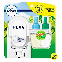 Febreze Air Freshener Odor Eliminating Fade Defy PLUG Gain Original Starter Kit - Each - Image 2