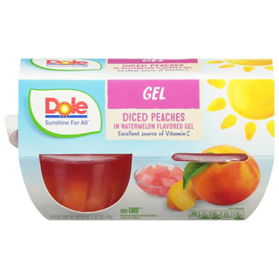 Dole Gel Peaches In Watermelon Gel Multipack - 4-4.3 Oz