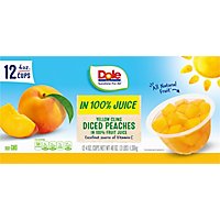 Dole Peaches Diced Yellow Cling In 100% Juice Box - 12-4 Oz - Image 2