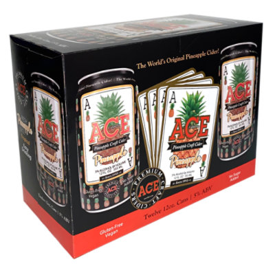 ACE Cider Premium Craft Pineapple Cans - 12-12 Fl. Oz.