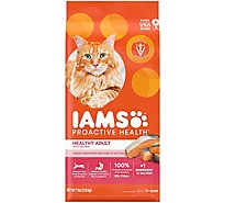 Iams Proactive Health Adult Healthy Dry Cat Food With Salmon Cat Kibble - 7 Lb